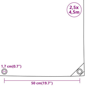 Tarpaulin Anthracite 2.5x4.5 m 650 g/m²