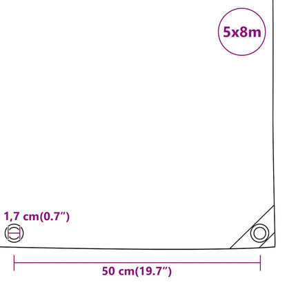 Tarpaulin Anthracite 5x8 m 650 g/m²