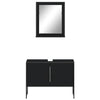 2 Piece Bathroom Cabinet Set Black Engineered Wood