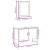 2 Piece Bathroom Cabinet Set Black Engineered Wood