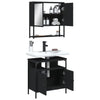 2 Piece Bathroom Furniture Set Black Engineered Wood