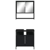 2 Piece Bathroom Furniture Set Black Engineered Wood