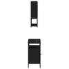 2 Piece Bathroom Furniture Set Black Engineered Wood