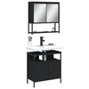 2 Piece Bathroom Furniture Set Black Engineered Wood