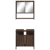 2 Piece Bathroom Furniture Set Brown Oak Engineered Wood