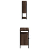 2 Piece Bathroom Furniture Set Brown Oak Engineered Wood