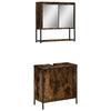 2 Piece Bathroom Furniture Set Smoked Oak Engineered Wood