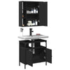 2 Piece Bathroom Furniture Set Black Engineered Wood