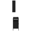 2 Piece Bathroom Furniture Set Black Engineered Wood