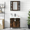 2 Piece Bathroom Furniture Set Smoked Oak Engineered Wood