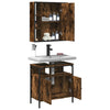 2 Piece Bathroom Furniture Set Smoked Oak Engineered Wood
