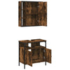 2 Piece Bathroom Furniture Set Smoked Oak Engineered Wood