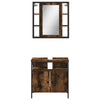 2 Piece Bathroom Furniture Set Smoked Oak Engineered Wood