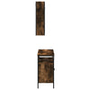 2 Piece Bathroom Furniture Set Smoked Oak Engineered Wood