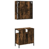 2 Piece Bathroom Furniture Set Smoked Oak Engineered Wood