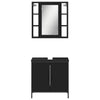 2 Piece Bathroom Furniture Set Black Engineered Wood