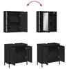 2 Piece Bathroom Furniture Set Black Engineered Wood