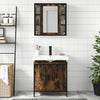 2 Piece Bathroom Furniture Set Smoked Oak Engineered Wood