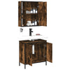 2 Piece Bathroom Furniture Set Smoked Oak Engineered Wood