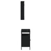 2 Piece Bathroom Furniture Set Black Engineered Wood