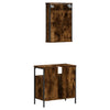 2 Piece Bathroom Furniture Set Smoked Oak Engineered Wood