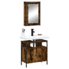 2 Piece Bathroom Furniture Set Smoked Oak Engineered Wood
