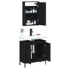 2 Piece Bathroom Furniture Set Black Engineered Wood