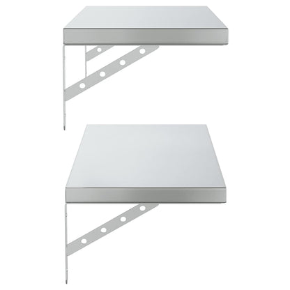 Wall Shelves 2 pcs 75x30 cm Silver Stainless Steel