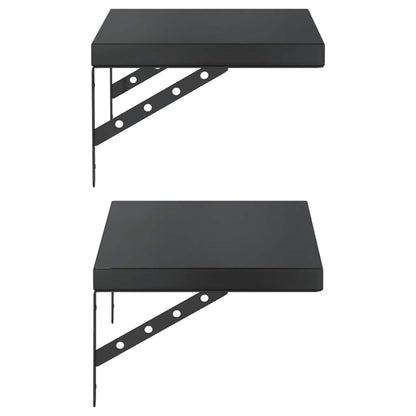 Wall Shelves 2 pcs 50x30 cm Black Stainless Steel