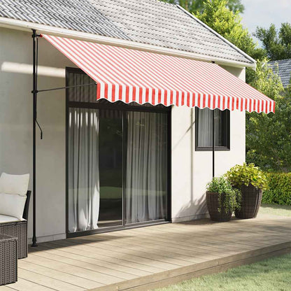 Awning Replacement Fabric Red and White 3.5x2.5 m Polyester