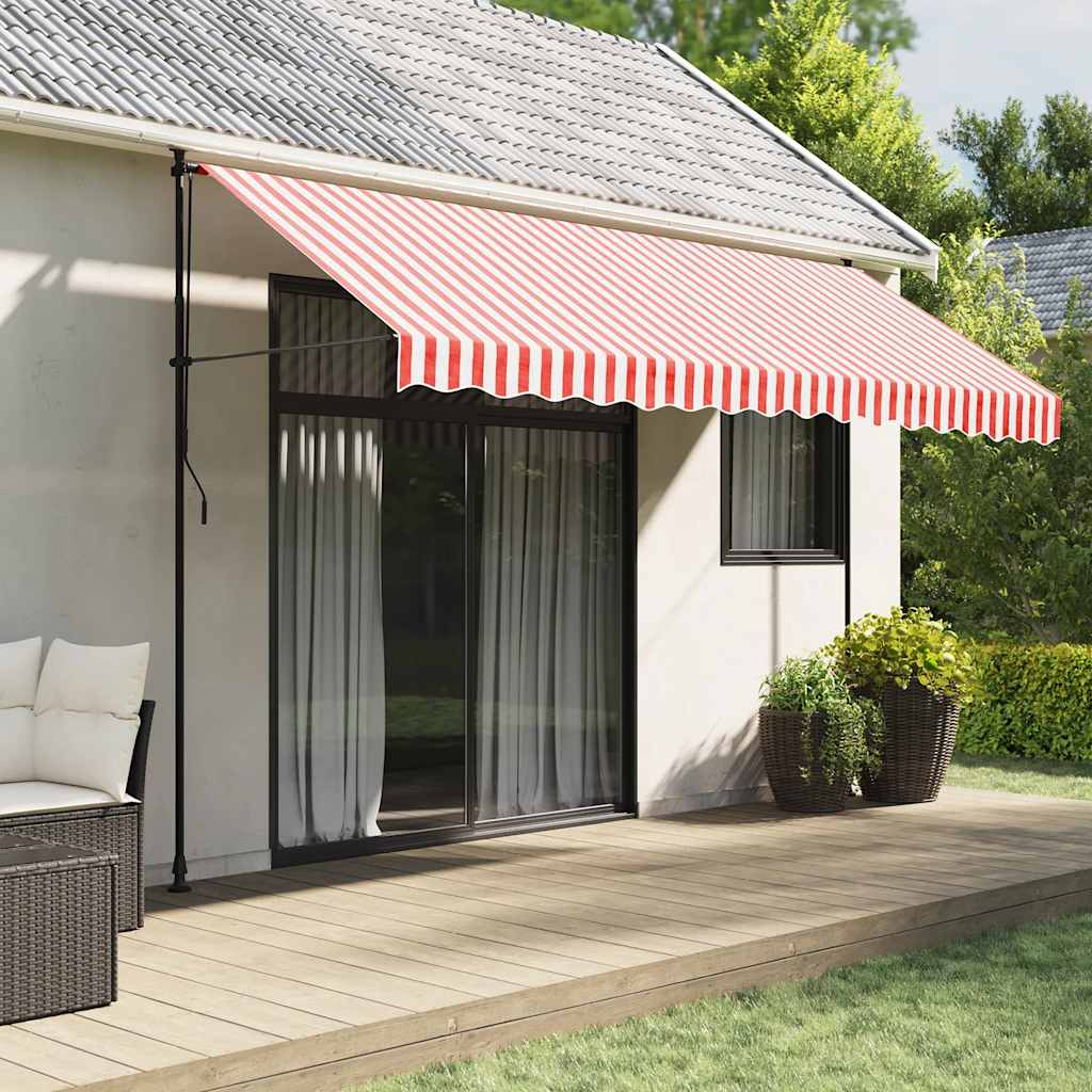 Awning Replacement Fabric Red and White 4x3 m Polyester