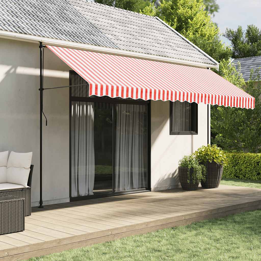 Awning Replacement Fabric Red and White 4.5x3 m Polyester