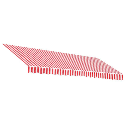 Awning Replacement Fabric Red and White 4.5x3.5 m Polyester
