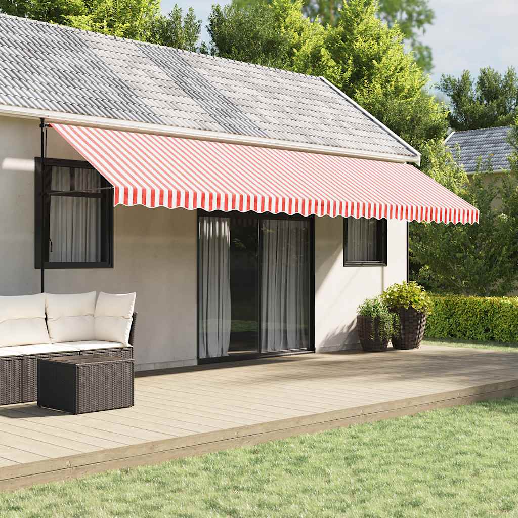 Awning Replacement Fabric Red and White 6x3 m Polyester