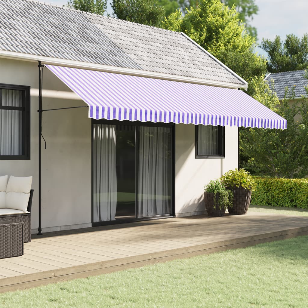 Replacement Fabric for Awning Valance Blue and White Stripe 5 m