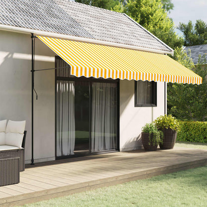 Replacement Fabric for Awning Valance Yellow and White Stripe 4.5 m