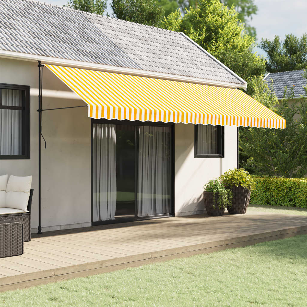 Replacement Fabric for Awning Valance Yellow and White Stripe 5 m