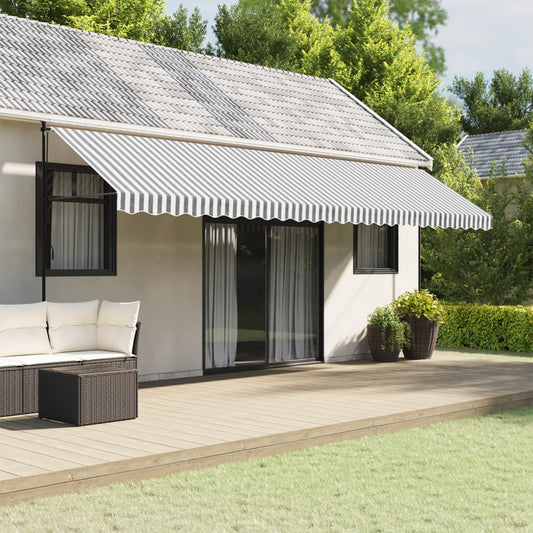 Awning Valance Replacement Anthracite and White Stripe 600 cm