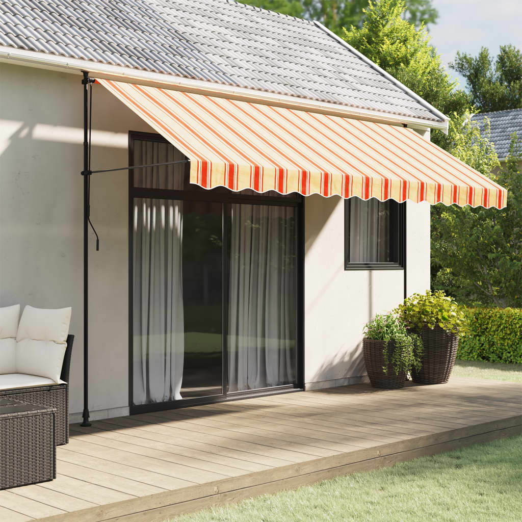 Replacement Fabric for Awning Valance Yellow and Orange Stripe 4 m