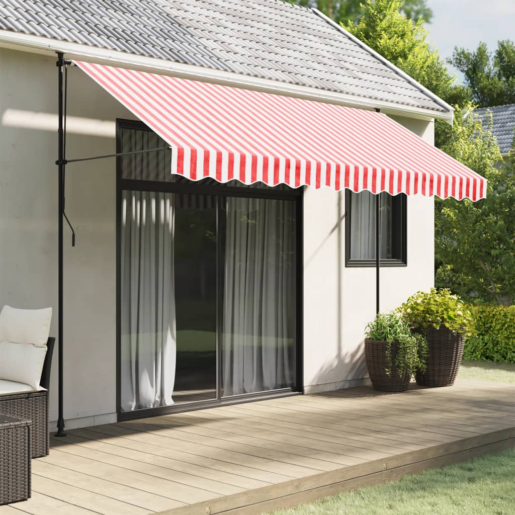 Replacement Fabric for Awning Valance Red and White Stripe 3.5 m