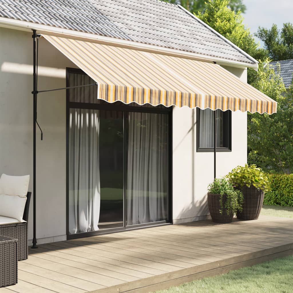 Replacement Fabric for Awning Valance Yellow and Grey Stripe 3.5 m