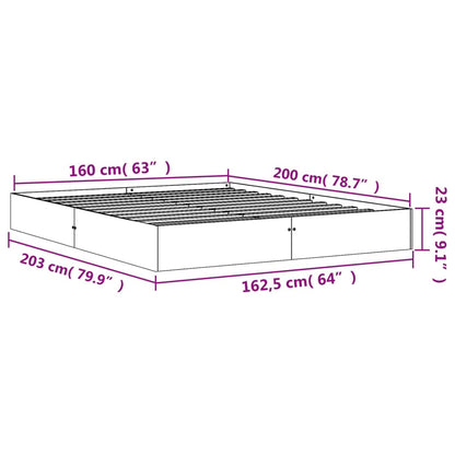 Bed Frame without Mattress Wax Brown 160x200 cm Solid Wood Pine
