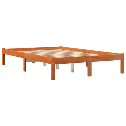 Bed Frame without Mattress Wax Brown 120x190 cm Small Double Solid Wood Pine