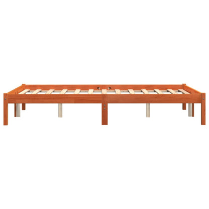 Bed Frame without Mattress Wax Brown 140x190 cm Solid Wood Pine