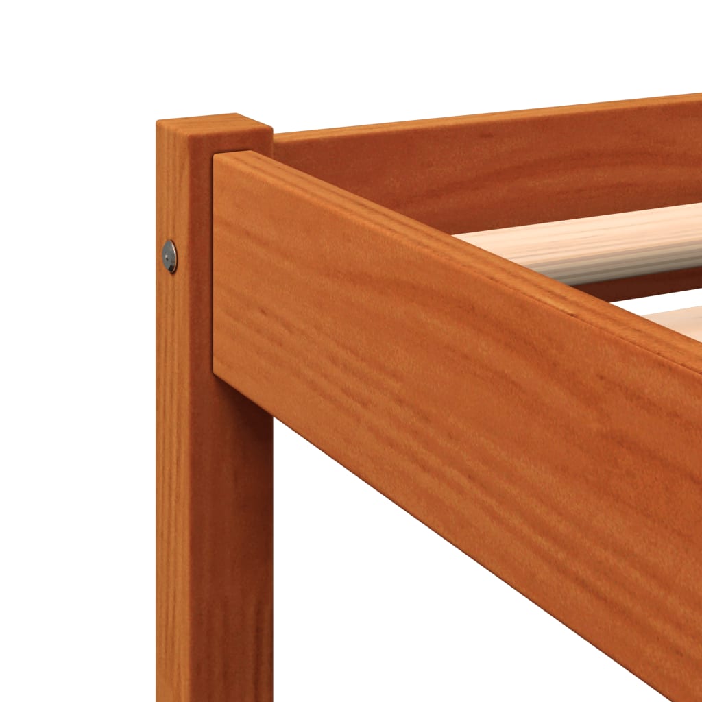 Bed Frame without Mattress Wax Brown 100x200 cm Solid Wood Pine