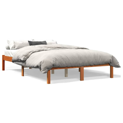 Bed Frame without Mattress Wax Brown 140x200 cm Solid Wood Pine
