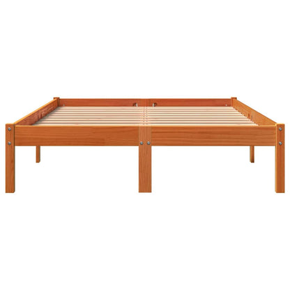 Bed Frame without Mattress Wax Brown 140x200 cm Solid Wood Pine