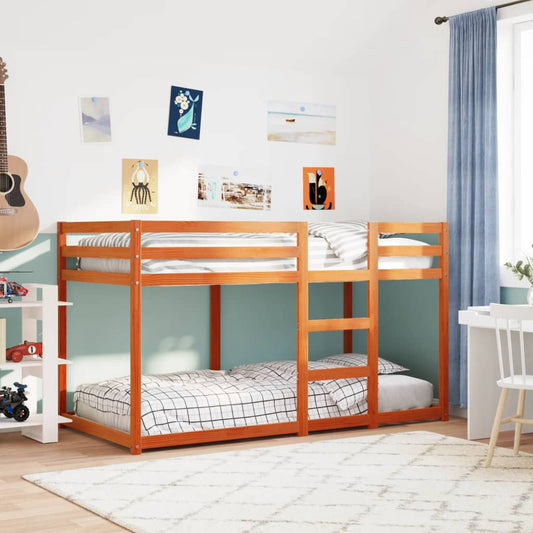 Bunk Bed | Wax brown | Solid pine wood and plywood | 90 x 190 cm
