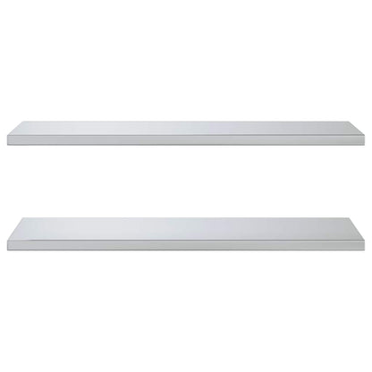 Wall Shelves 2 pcs 100x40 cm Silver Stainless Steel