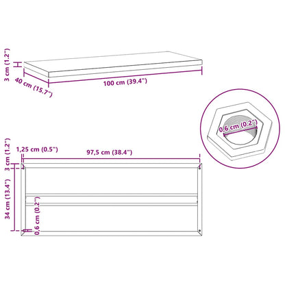 Wall Shelves 2 pcs 100x40 cm Silver Stainless Steel
